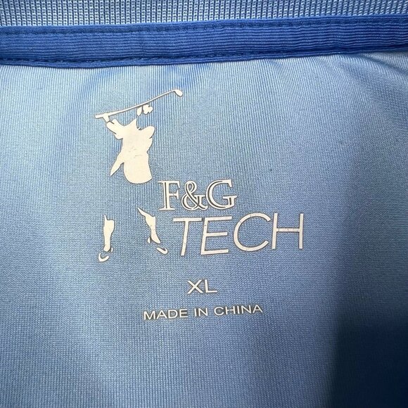 F&G Tech Polo Shirt Striped Lightweight Golf Mens XL Old Memorial Golf Club - Picture 7 of 11